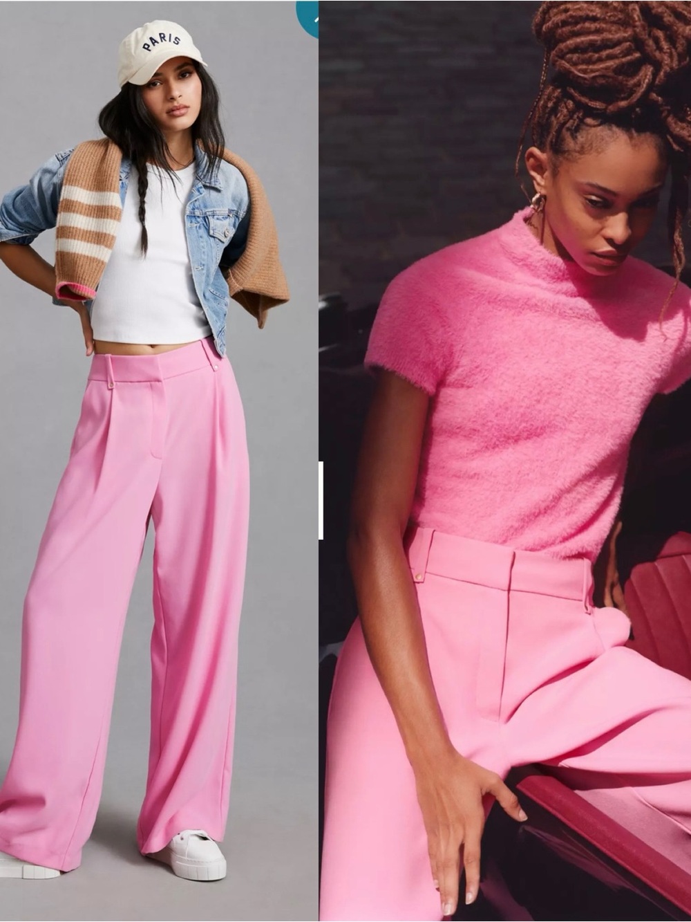Anthropologie Exquise Garofano Wide Leg Pants Pink Size MP